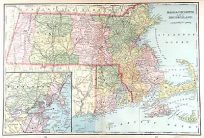 Massachusetts and Rhode Island with inset map of Boston area