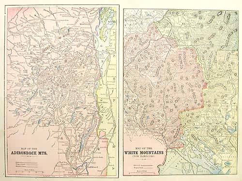 Map of the Adirondack Mountains / Map of the White Mountains