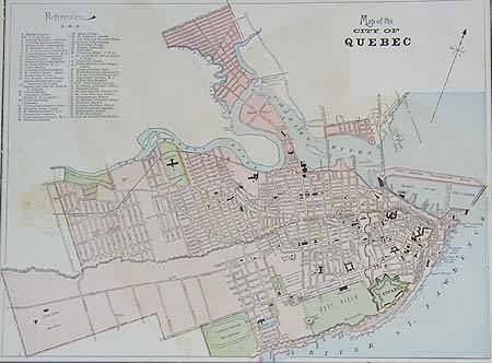 Map of the City of Quebec
