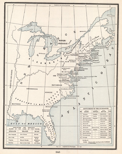 Settlements of the 13 Colonies