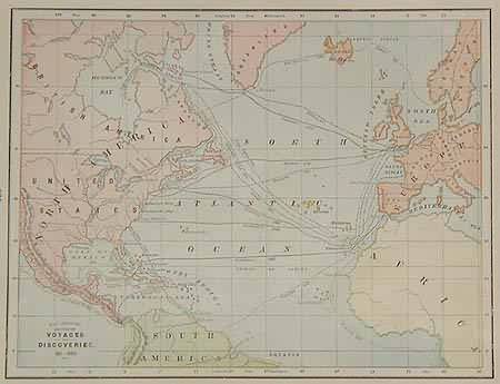 Map Showing Routes of Voyages and Discoveries