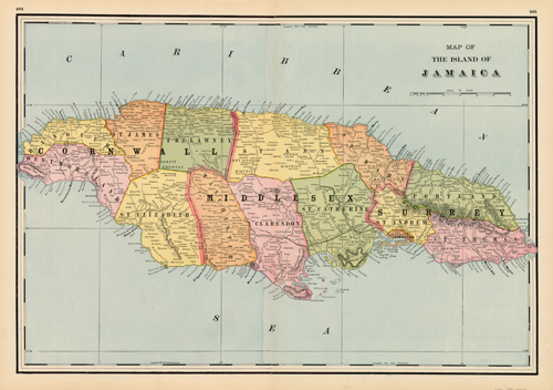 Map of the Island of Jamaica