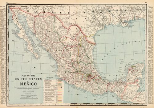 Map of the United States of Mexico