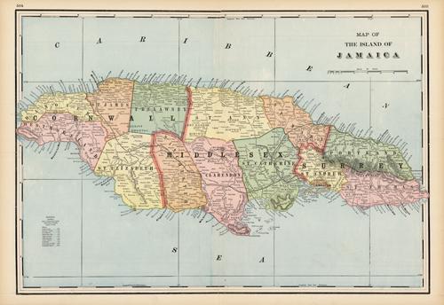Map of the Island of Jamaica Map of the Island of Jamaica