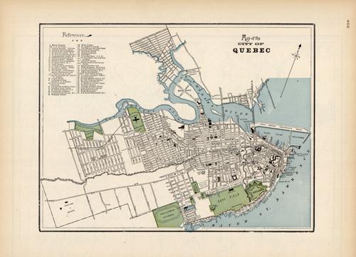 Map of the City of Quebec