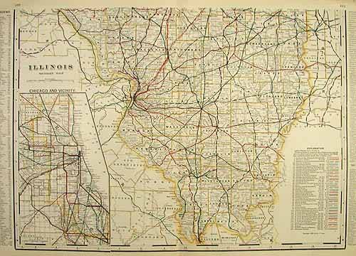 Illinois Souther Half (Railroad Map)