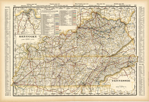 Kentucky and Tennessee (Railroad Map)