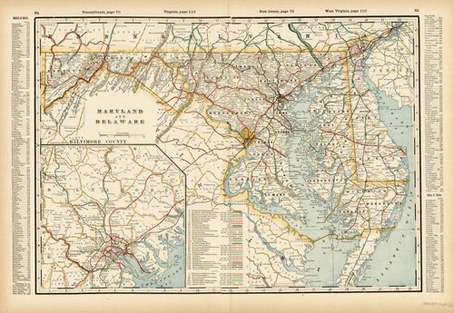 Maryland and Delaware (Railroad Map)
