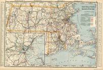 Commercial Railroad and County Map of Massachusetts and Rhode Island