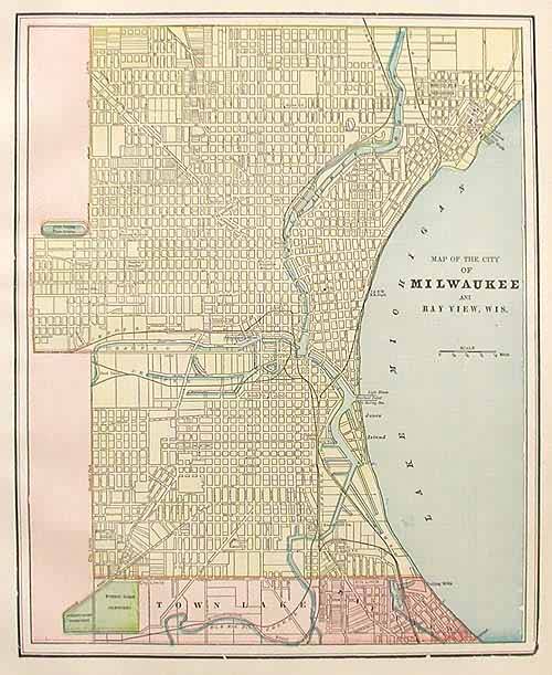 Map of the City of Milwaukee and bay View Wis. - Art Source International