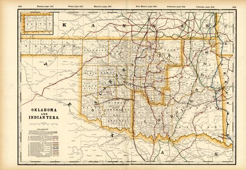 Oklahoma and Indian Ters. (Railroad Map)