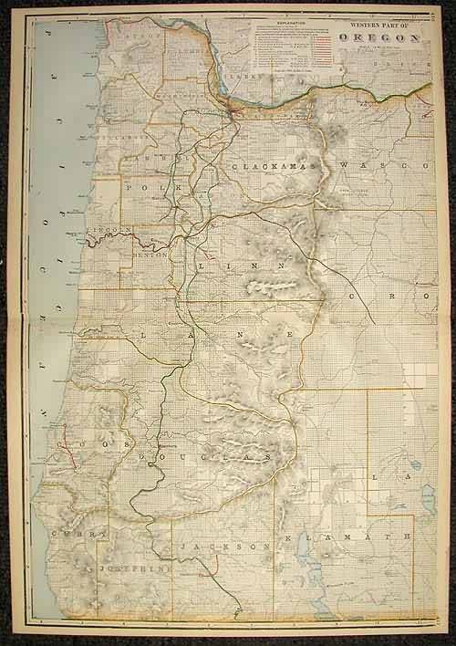 Western Part of Oregon (Railroad Map)