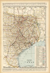 Eastern Half of Texas (Railroad Map)