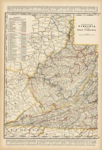 Western Half of Virginia and West Virginia (Railroad Map)