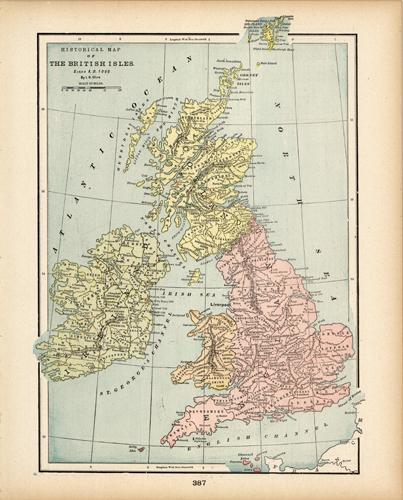 Historical Map of The British Isles Since A.D. 1066 - Art Source ...