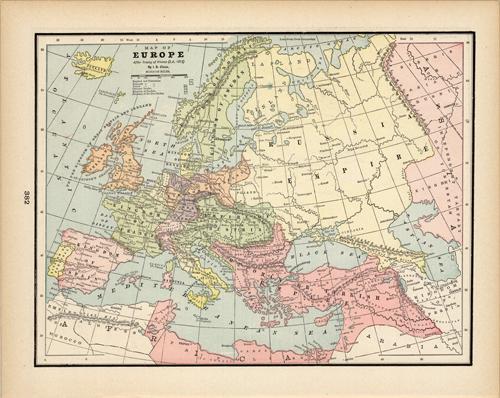 Map of Europe After the Treaty of Vienna (A.D. 1815) - Art Source ...