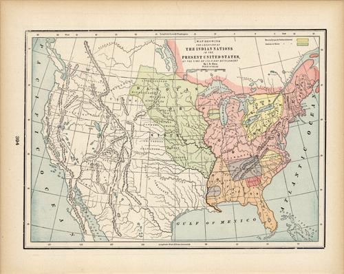 Map Showing the Location of the Indian Nations in the Present United States