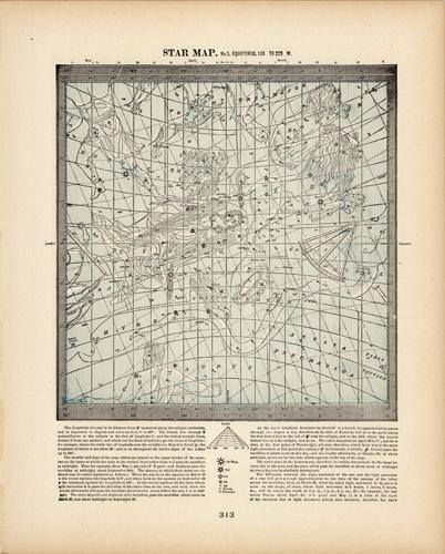 Star Map No. 3 Equatorial 135 to 225 W
