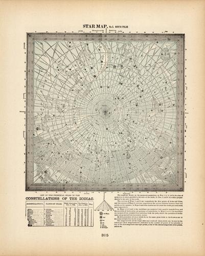 Star Map No. 5 Equatorial North Polar