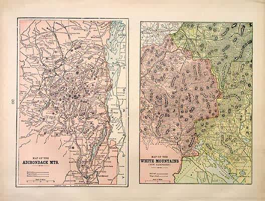 Map of the Adirondack Mts. and Map of the White Mountains Map of the Adirondack Mts. and Map of the White Mountains