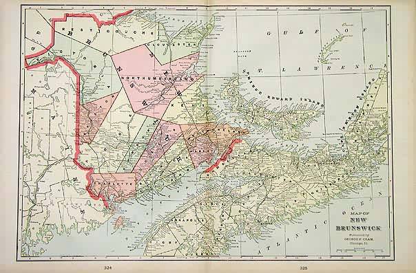 Map of New Brunswick Map of New Brunswick