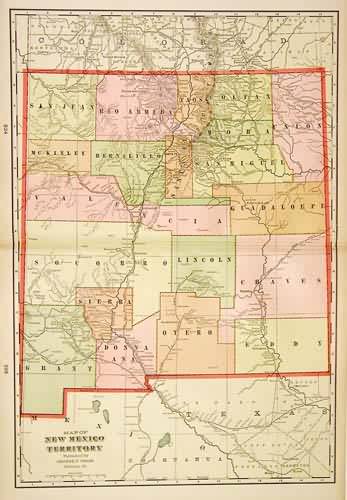 Map of New Mexico Territory