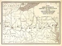 Map Showing the Position of the Center of Population of the United States at the Close of Each Decade from 1790 to 1900