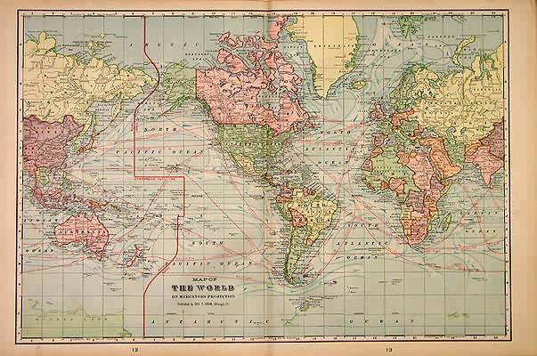 Map of The World on Mercators Projection Map of The World on Mercators Projection