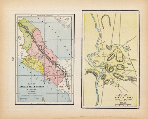 Map of Ancient Italy Proper B.C. 800 - 266 / The City of Ancient Rome During its Greatness B.C. 30 - A.D. 400 Map of Ancient Italy Proper B.C. 800 - 266 / The City of Ancient Rome During its Greatness B.C. 30 - A.D. 400