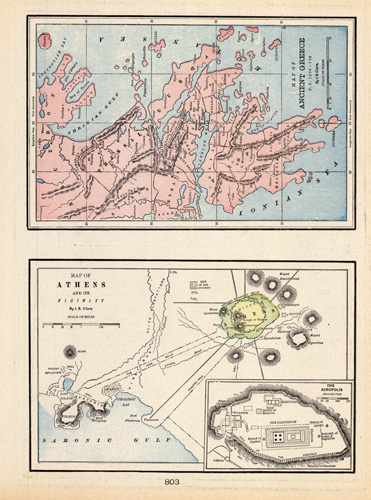 Map of Ancient Greece B.C. 1200 - 146 / Athens and its Vicinity