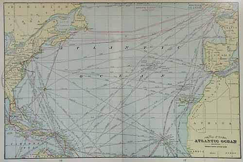 Map of the Atlantic Ocean Showing Distances between Principal Points Map of the Atlantic Ocean Showing Distances between Principal Points