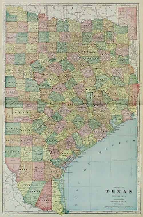 Map of Texas Eastern Part - Art Source International