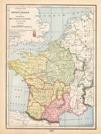 Historical Map of Feudal France in the Time of the Early English Plantagenets A.D. 1152 - 1207