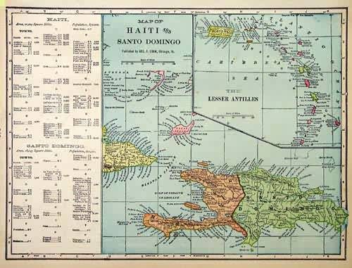 Map of Haiti and Santo Domingo