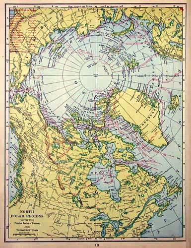 North Polar Regions with the Principal Routes of Discovery