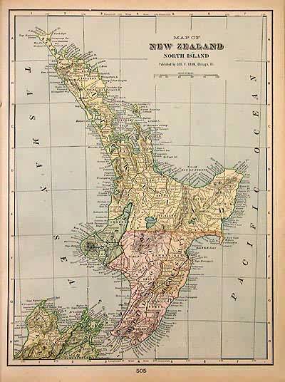 Map of New Zealand - North Island