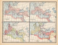 Roman Empire Under Trajan A.D. 117 / Roman Empire at the Death of Augustus A.D. 13 / Roman Empire Divided Into Prefectures / Europe End of Seventh Century 695