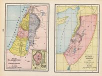 Map of Palestine in the Time of Christ with inset Map of Jerusalem and Map of Solomons Kingdom and Phoenicia