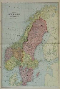 Map of Sweden and Norway