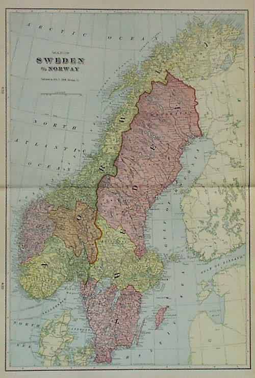 Map of Sweden and Norway