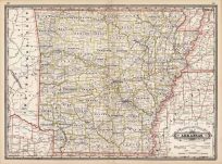 Railroad and County Map of Arkansas