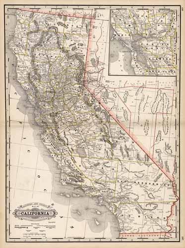 Railroad and County Map of California