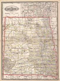 Railroad and County Map of Dakota & Manitoba