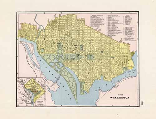 Map of Washington; District of Columbia - Art Source International