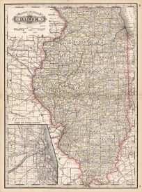 Railroad and County Map of Illinois