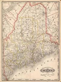 Railroad and County Map of Maine