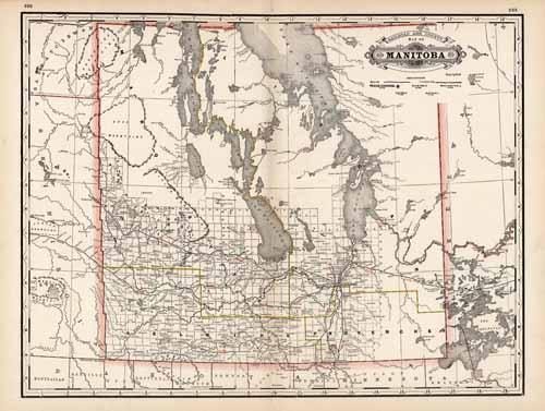 Railroad and County Map of Manitoba