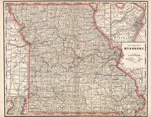 Railroad and Township Map of Missouri