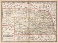 Railroad and County Map of Nebraska