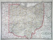 Railroad and County Map of Ohio